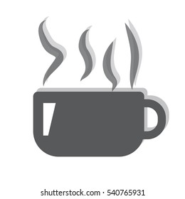cup with tea bag icon on the white background