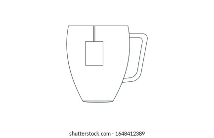 Cup with tea bag icon vector image