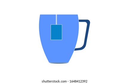 Cup with tea bag icon vector image