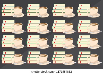 Cup of tea with tea bag in reading book time.