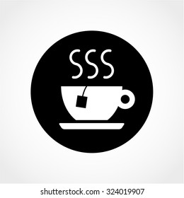 Cup with tea bag symbol Icon Isolated on White Background