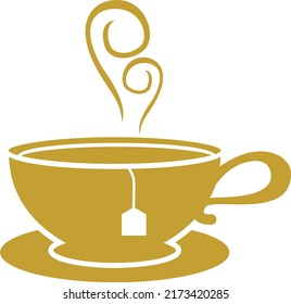 CUP WITH A  TEA BAG VECTOR ILLUSTRATION