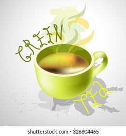 cup of tea black of green 