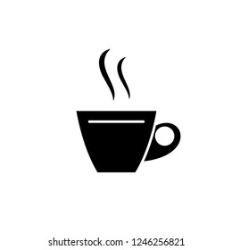 Cup of tea black icon, vector sign on isolated background. Cup of tea concept symbol, illustration 