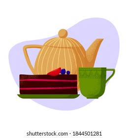 una taza de té y pastel