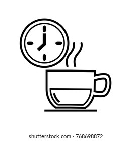 cup of tea with clock