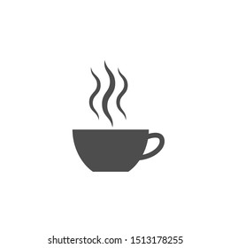 Cup of tea or cofee with smoke. Vector illustration