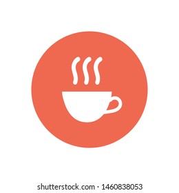 A cup of tea or cofee vector icon. Hot drink icon. The symbol of tea and cofee