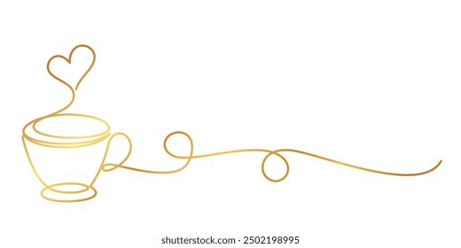 cup of tea, cup of coffe, line art style vector	