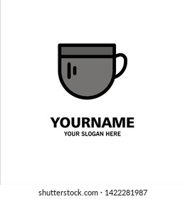 Cup, Tea, Coffee, Basic Business Logo Template. Flat Color