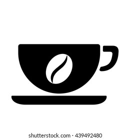 cup of tea coffee with bean black imple icon