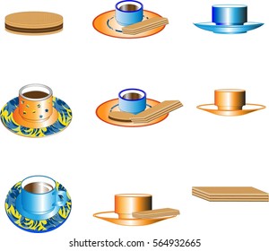 cup of tea/ cup of coffee / cookie /  wafer