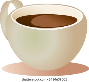 A cup of tea or coffee. Hot drink illustration. Isolated vector illustration.