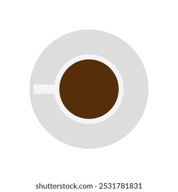 A cup of tea or coffee, a hot drink. Color simple flat illustration.