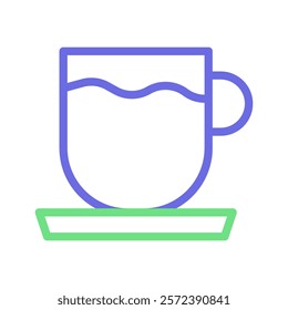 Cup of tea or coffee icon. Concept of hot drink, breakfast, and break time.