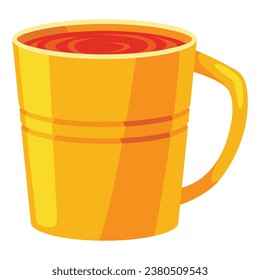 Cup tea coffee icon. Cute trendy crockery with handle for drink. Vintage teacup. Hand drawn colored trendy vector illustration in cartoon style