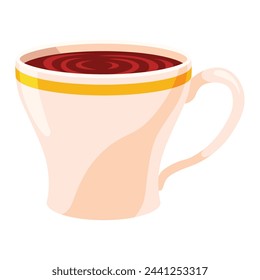 Icono de taza de café. Cute vajilla de moda con mango para beber. Taza de té vintage. Dibujado a mano ilustración vectorial de moda en estilo de dibujos animados