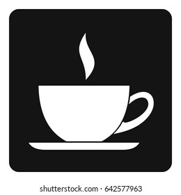 Cup of tea or coffee icon in simple style isolated vector illustration
