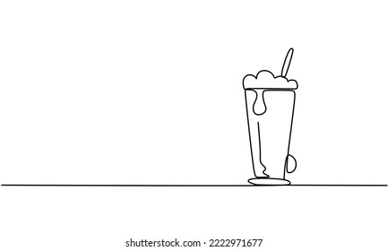 Taza de té o café. Dibujo de línea. - Ilustración vectorial.