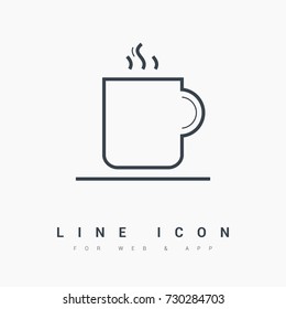 cup of tea coffee line vector icon