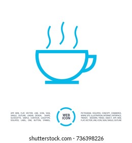 cup of tea coffee line vector icon
