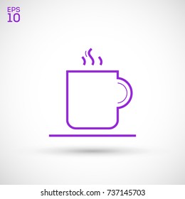 cup of tea coffee line vector icon