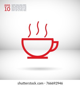 cup of tea coffee line vector icon