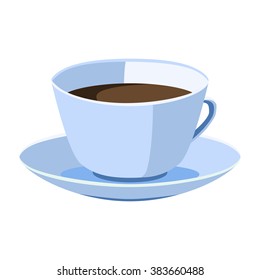 Cup of tea or coffee on a saucer.