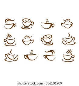 cup tea coffee set icon
