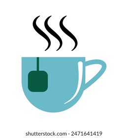 
taza de té o café con vapor
