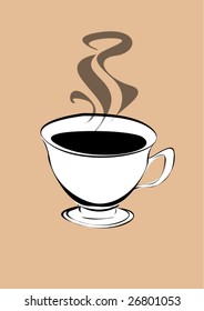 Cup of tea, coffee - vector design ellement for decoration