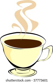 Cup of tea, coffee - vector design ellement for decoration