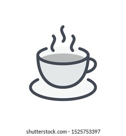 Cup of tea color line icon. Coffee cup vector outline colorful sign.
