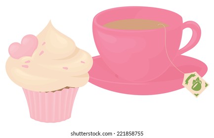 Cup of tea and cupcake., or remove teabag and have a coffee instead. 