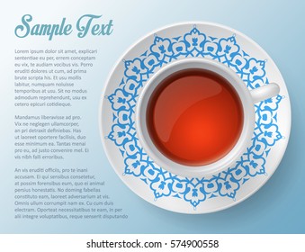 cup of tea, decorative design