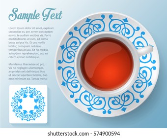 cup of tea, decorative design