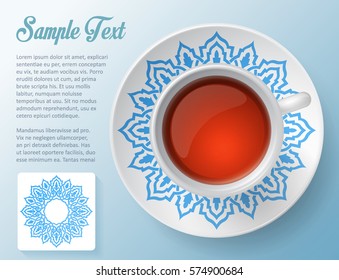 cup of tea, decorative design