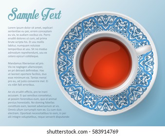 cup of tea decorative design