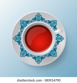 cup of tea decorative design