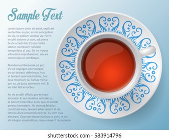 cup of tea decorative design