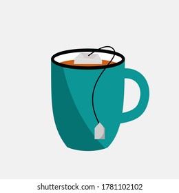 cup tea drink design illustration