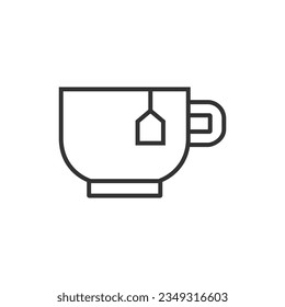 Cup of tea - editable line icon. Hot drink symbol. Vector illustration 