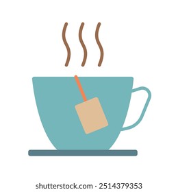Cup of tea flat colored icon vector clipart