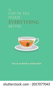 A Cup Of Tea Flat Design Poster