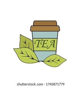 A Cup of tea. Flat illustration. Tea time