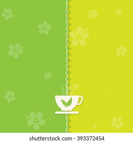Cup of tea with flora background