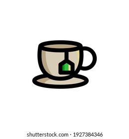A Cup of Tea Foods Icon Logo Vector Illustration. Outline Style
