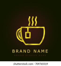 Cup of Tea golden metallic logo