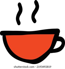 ilustración mínima de una taza de dibujo con la mano de té