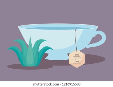 cup tea of herbs isolated icon